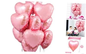 Large Pink Heart Balloons For Party - Big 18 Inch Heart Balloons Foil | Heart - Picture 1 of 8
