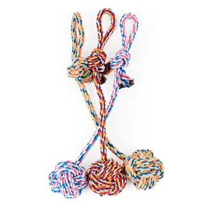 6 Pack Dog Rope Toys Braided Rope Chew Play for Aggressive Chewers Fun Ball Toys - Picture 1 of 5