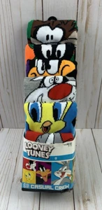 6 Pack Looney Tunes Men's Casual Crew Socks 8-12 NEW Bugs Tweety Daffy Taz NIB - Picture 1 of 5