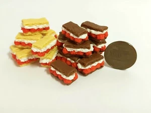 20 PCs.of Dollhouse miniature Homemade Raspberry and Cream Mille-Feuille - Picture 1 of 8