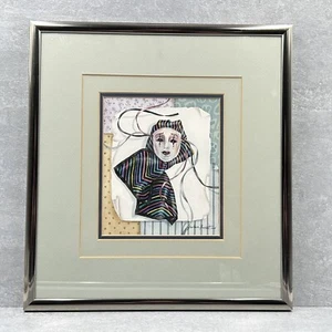 Barbara Burnett Signed Original Watercolor Painting FRENCH CLOWN Framed & Matted - Picture 1 of 10