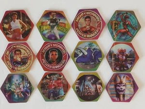 Menge 12 Vintage 1995 Mighty Morphin Power Rangers 3D Frito Crac POGS Saban  - Bild 1 von 14