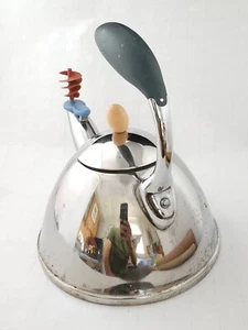 Michael Graves Alessi Stainless Steel Spinning Whistle Teapot Kettle Abstract - Picture 1 of 6