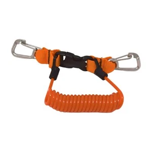 Scuba Choice Shark Coil Steel Core with Clips Lanyard, Orange - Picture 1 of 1
