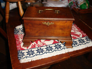 AN EARLY PENNSYLVANIA MINIATURE,CHERRY WOOD BLANKET CHEST, PERFECT COND, SIGNED
