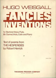 FANCIES AND INVENTIONS HUGO WEISGALL PIANO VOCAL SCORE BARITONE THE HESPERIDES & - Picture 1 of 1