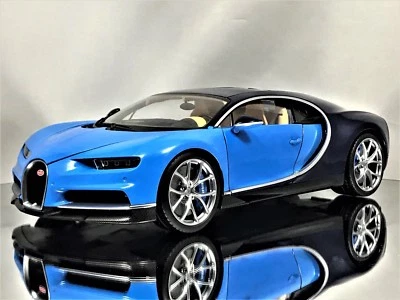 GT Autos Welly GTA Bugatti Chiron 2016 Blue Hypercar Diecast Model Car 1:18 - Image 1 of 4