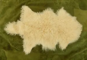 Genuine Tibetan Sheepskin Rug Mongolian Lambskin Feather Soft Long Curly Wool - Picture 1 of 5