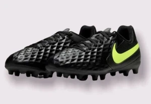 Nike Jr. Legend 9 Club FG/MG Black/Volt Kids Soccer Cleats Sz 6y Shoes - Picture 1 of 4