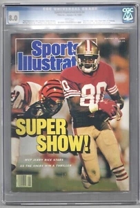 Jerry Rice SPORT ILLUSTRIERT 30. Januar 1989 Kiosk CGC 8.0 First Cover FC - Bild 1 von 2