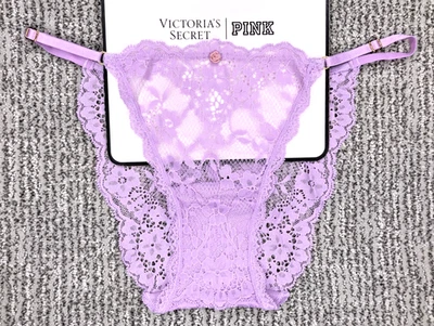Victoria's Secret NWT Medium Purple Lace Adjustable String Bikini Panty Sheer - Image 1 of 4