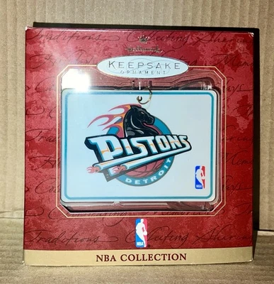 1997 Hallmark DETROIT PISTONS Ornament :: Officially Licensed by NBA w Stats - Image 1 of 3