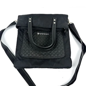 Sherpani Chloe Crossbody Bag Folder Over Black Nylon Canvas Handbag Purse - Picture 1 of 9