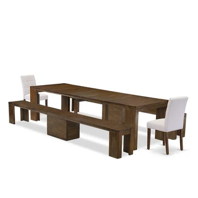 5 Pieces Extendable Dining Set Includes a Rectangle Kitchen Table - Image 1 of 3