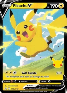 Pokemon Schwert & Schild Promo Pikachu V SWSH143 Holo Karte - Bild 1 von 1