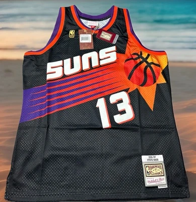 MITCHELL & NESS STEVE NASH XL PHOENIX SUNS $135 NWT SWINGMAN HWC NBA BLACK - Image 1 of 4