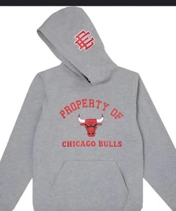 Sudadera con Capucha Atlética Eric Emanuel Chicago Bulls New Era-Gris-Talla Grande EE22 *NUEVA CON ETIQUETAS* - Imagen 1 de 7