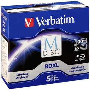 Verbatim 98913 M-DISC Blu-ray XL Rohling 100 GB 5 St. Jewelcase - Bild 1 von 2