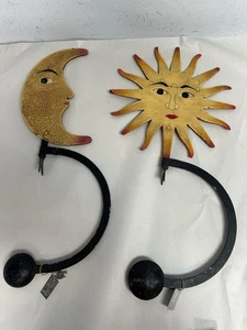 Vintage Metal Moon & Sun Balance Pendulum *Eyes Move* Tag Numbered (READ NOTE) - Picture 1 of 13