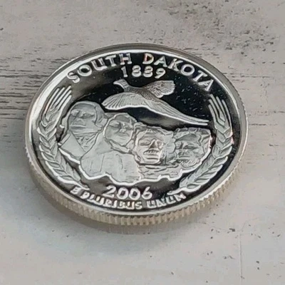 2006-S Cameo PROOF 90% SILVER "S. Dakota" STATE Washington Quarter~Free Shipping - Image 1 of 4
