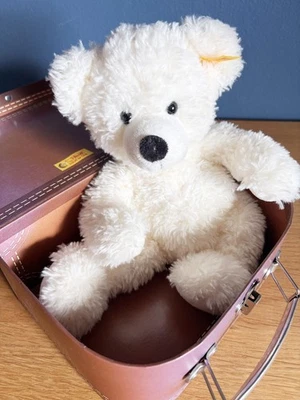 Steiff Teddybär Lotte, weiß, 28 cm, im Koffer - Bild 1 von 4