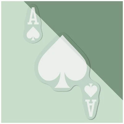 AZEEDA 'Asso di picche' adesivi/finestre statici (WC056132)