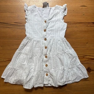 Abito bambina con bottoni manica arricciata occhielli bianco rare edizioni TAGLIA 10 - Foto 1 di 4