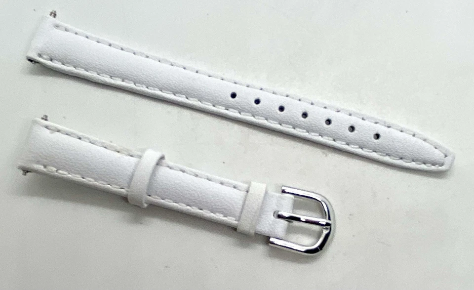 NUEVA CORREA DE RELOJ TIMEX para damas blanca - cuero genuino apta para todas las marcas con barras de resorte Foto 1 de 4