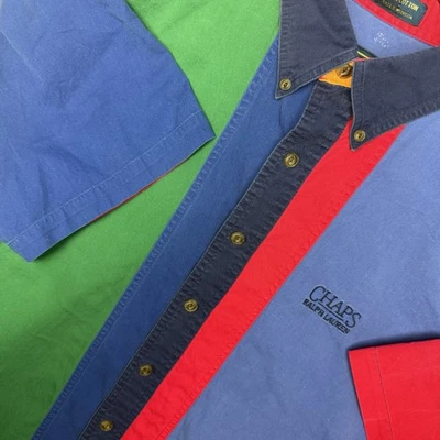 Vintage Chaps Ralph Lauren Button Up Shirt Mens XL Multicolored Western Colorful Foto 1 de 4