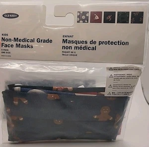 Old Navy Kids Face Masks 5 Pack  Winter Christmas Multi-Designs Snowman Cotton  - Picture 1 of 17