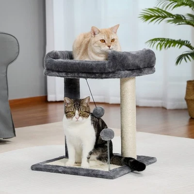 Purpurra Kratzbaum Kratzsäule Modern Sisalseil Grau, Höhe 49cm