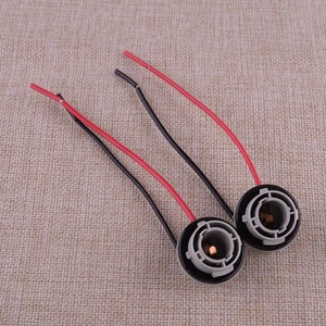 2pcs 1156 Universal Car Rear Turn Signal Pigtail Wire Female Bulb Socket - Picture 1 of 4