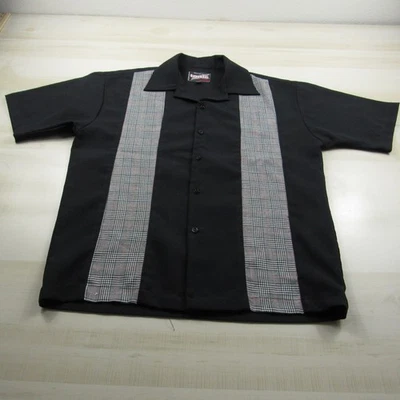 Tonic Shirt Mens Large Black Gray Button Up Lounge Retro BC Ethic USA Made - Image 1 of 4