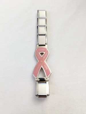 Auténtico dije de cinta italiana de cáncer de mama de 9 mm ENVÍO GRATUITO F3 Foto 1 de 4