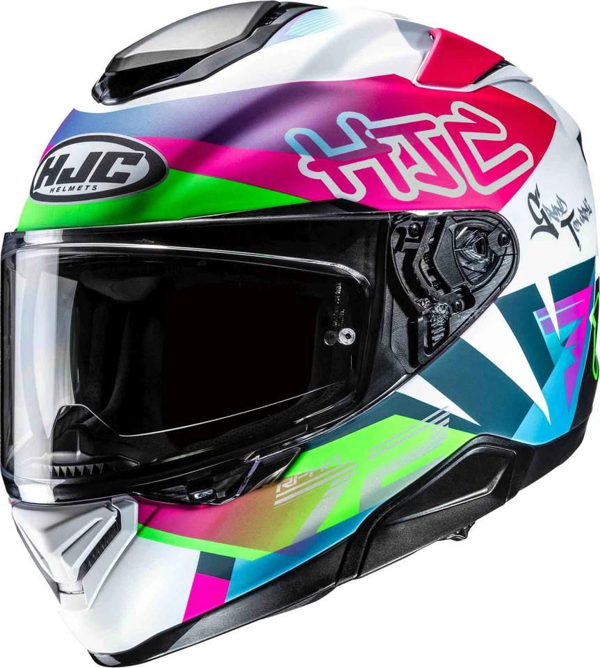 NEU - HJC Helm RPHA 72 Goldy matt weiss-grün-pink-blau ECE22.06 Größe wählbar  - Bild 1 von 1