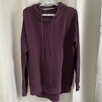 Athleta Pullover Thermal Hoodie Womens M Purple Waffle Knit Long Sleeve Stretch - Image 1 of 4