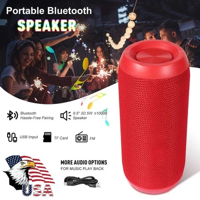 Altavoz Inalámbrico Bluetooth Impermeable Exterior Estéreo Bajo USB/TF/FM Radio RUIDO Foto 1 de 4