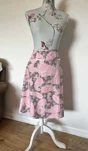 Dorothy Perkins Pink Paisley Print Skirt Size 14 Zip Up - Picture 1 of 3
