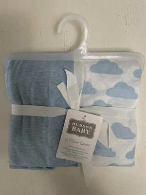 Juego de dos fundas de almohada de algodón para bebé pequeño Hudson, nube azul claro brezo Foto 1 de 3