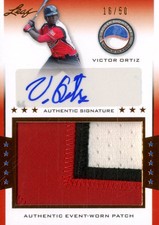 2013 Leaf Power Showcase Patch Autographs Bronze #VO1 Victor Ortiz/50
