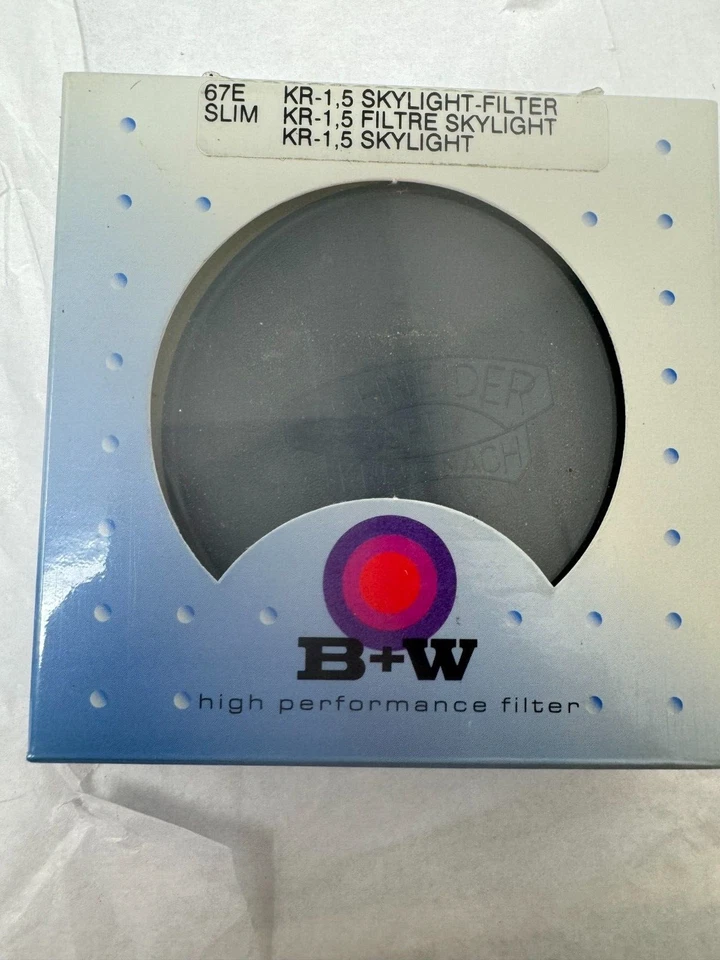 B+W 67E Slim KR - 1.5 Skylight - Filtro de cámara Nuevo stock antiguo Foto 1 de 1