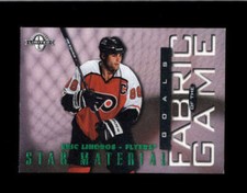 ERIC LINDROS 1997 DONRUSS LIMITED #37 FABRIC OF THE GAME GREEN GOALS /750 BD2243