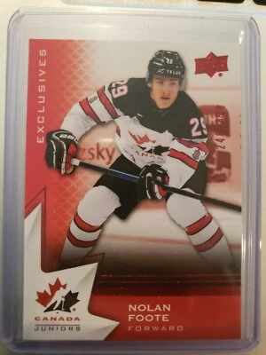 2020 Team Canada Exclusives Foote Rookie Card /250 - #43 - Image 1 of 2