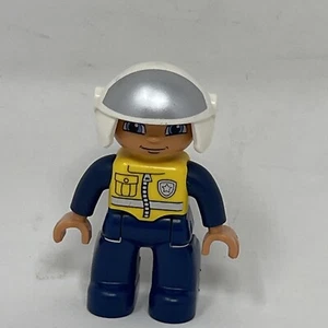 Lego Duplo Police Motorcycle Rider Policeman Male Police With Open Helmet - Picture 1 of 4