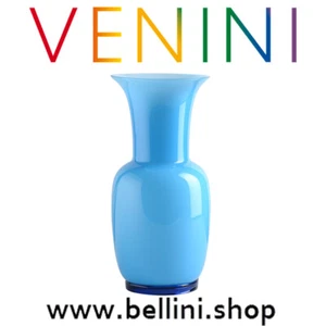 VENINI 706.22 OPALINO Vaso Acquamare interno Lattimo Ø 17 cm h 36 cm - Foto 1 di 1