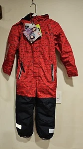 PREMONT CANADIAN BLACK & RED REFLECTIVE SNOWSUIT WATER & WIND PROOF SIZE 8 NEW - Picture 1 of 22