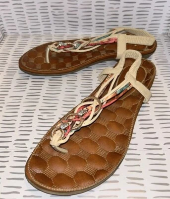 PATRIZIA by Spring Step Gadelina Beige Multi Braided Sandal EU 42 US 10.5-11 - Image 1 of 4