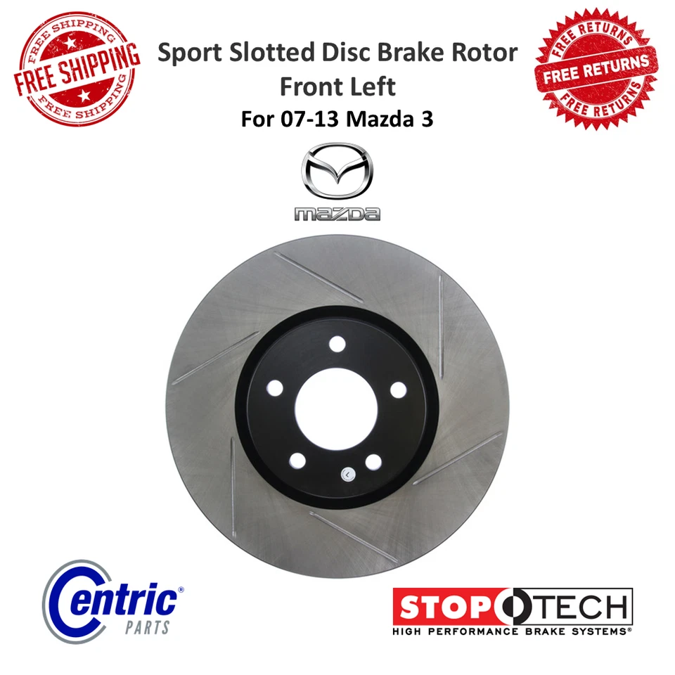 Rotor de freno de disco StopTech Sport ranurado delantero izquierdo recubierto E para Mazda 3 2007-13 Foto 1 de 4