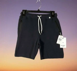 Retreat Los Angeles Boys Jogger Sweat Shorts Navy Blue Cotton Size M 10 / 12 - Picture 1 of 11