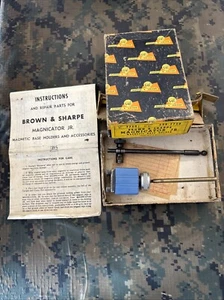 Vintage Brown & Sharpe No. 7750 Magnicator Jr. Heavy Magnetic Base Holder w/Box - Picture 1 of 14